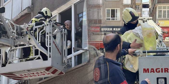 Kayseri’de yangın paniği! Mahsur kalan 1’i bebek 5 kişi kurtarıldı