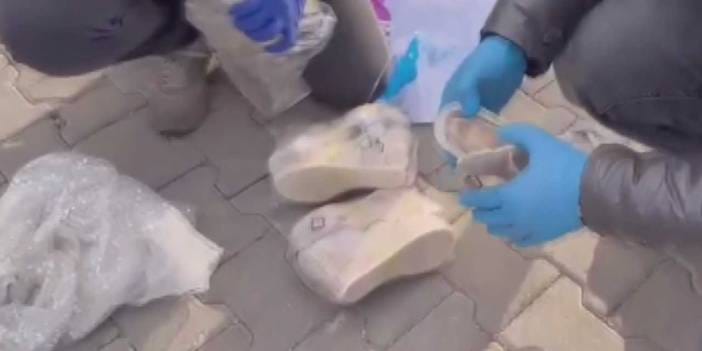Tokat'ta kadın ayakkabısına gizlenmiş 1,6 kilogram eroin ele geçirildi