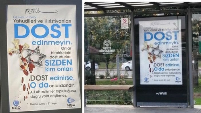 Otobüs duraklarına "ayetli" bilboard! Sosyal medya karıştı...