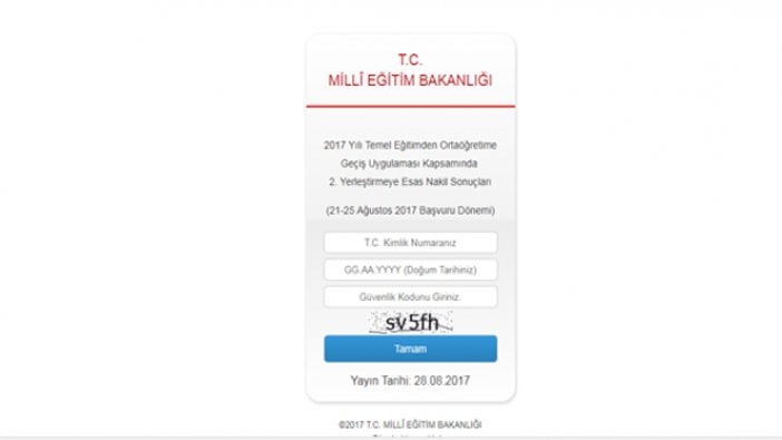 TEOG 2. nakil sonuçları açıklandı