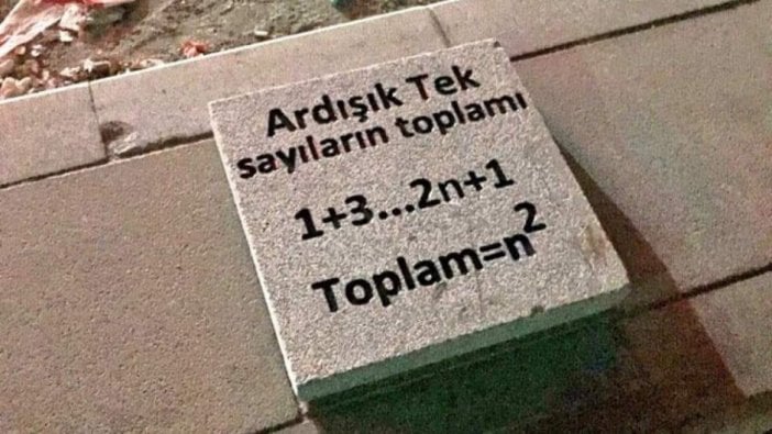 Ankara'da bir ilk! Matematik formülleri kaldırım taşlarında...