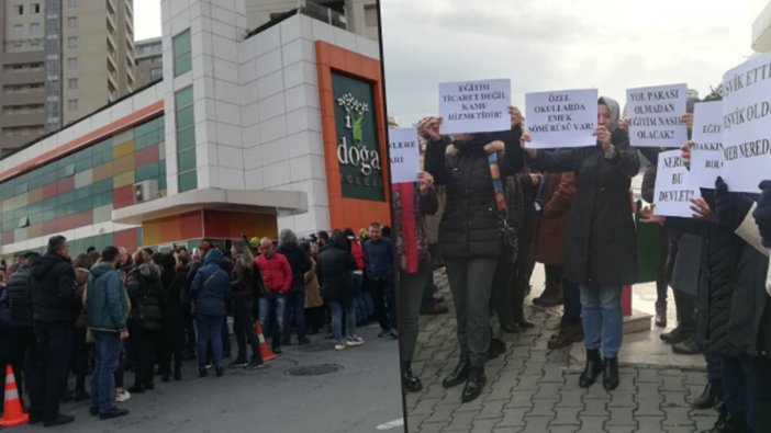 Doğa Koleji'nde aylardır maaşlar ödenmiyor: Öğretmenler iş bıraktı, veliler okula isyan etti