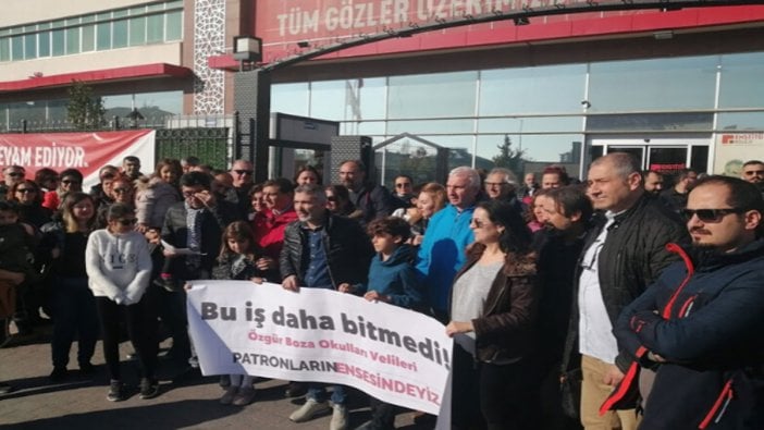 Özgür Boza Okulları öğrenci, öğretmen ve velileri eylem yaptı