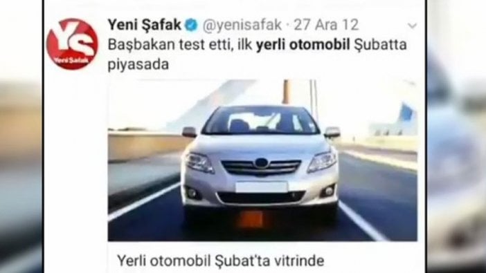 Yandaş Yeni Şafak 9 yılda 71 kez 'yerli otomobil yollarda' haberi yaptı