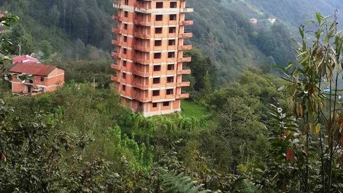 Karadeniz'de doğal güzelliğin içinde yükselen çirkin binalar!