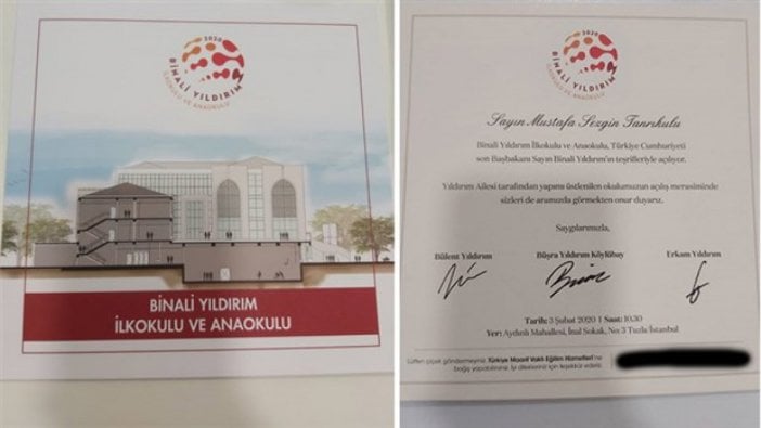 Binali Yıldırım okul açıyor! Davetlilerden Maarif Vakfı'na bağış isteniyor