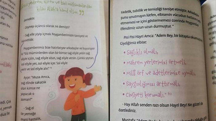 MEB'in onay verdiği kitapta tesettür övgüsü