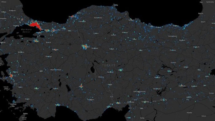 Sağlık Bakanlığının yayınladığı yoğunluk haritasında renkler neyi simgeliyor?