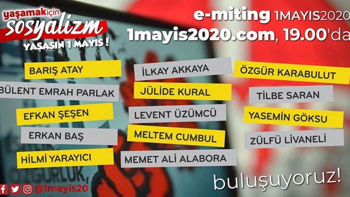 1 Mayıs için 'e-miting' çağrısı