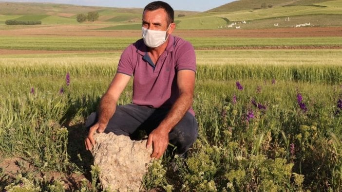 Tarlada bulduğu 'gök taşını' satılığa çıkardı