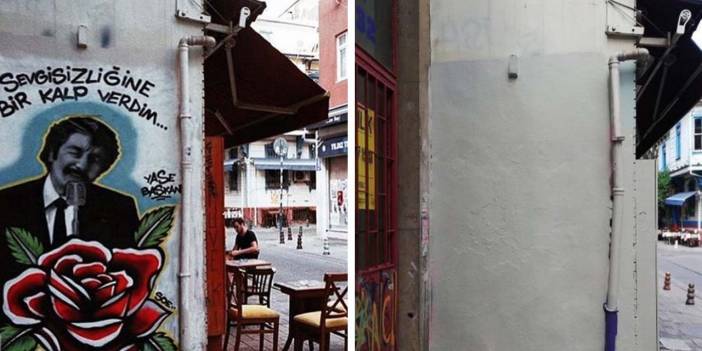 Kadıköy'de duvarlara yapılan resimlerin bazıları ekiplerce silindi