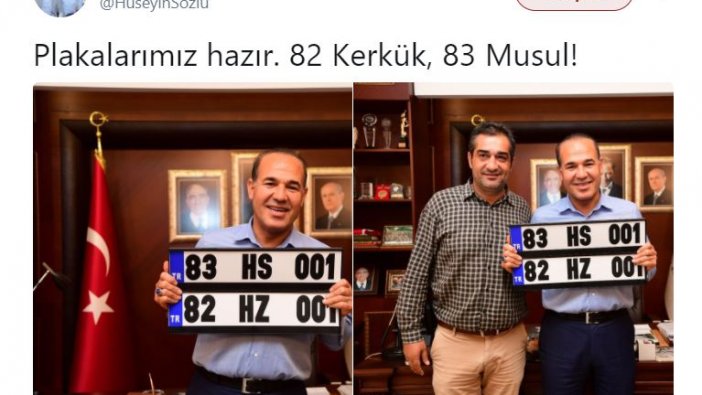 MHP’li belediye başkanı Kerkük ve Musul için plaka hazırladı!