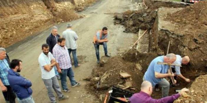 Yol çalışmalarında insan kemikleri bulundu