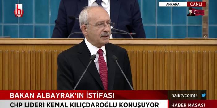 Kılıçdaroğlu Berat Albayrak’ın istifasını değerlendirdi