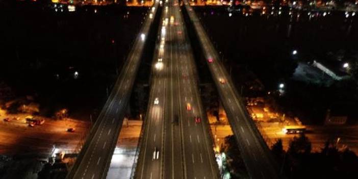 Kısıtlamanın ardından İstanbul'da trafik yoğunluğu drone ile görüntülendi