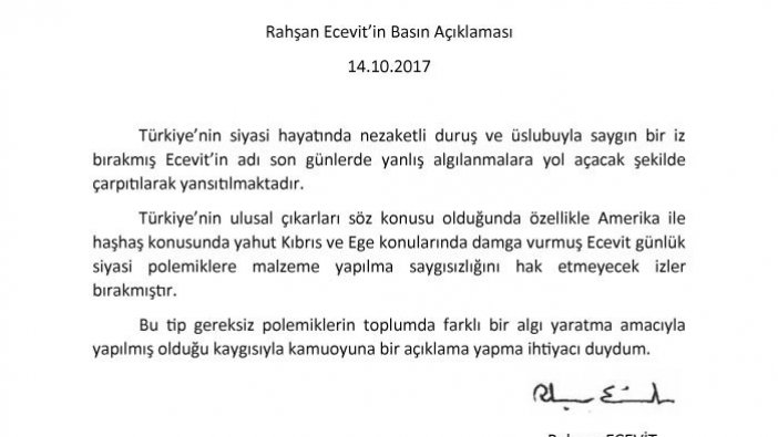 Rahşan Ecevit’ten Tayyip Erdoğan’a cevap