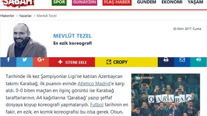 Sabah Gazetesinden geri adım: Alay eden yazıyı kaldırdılar