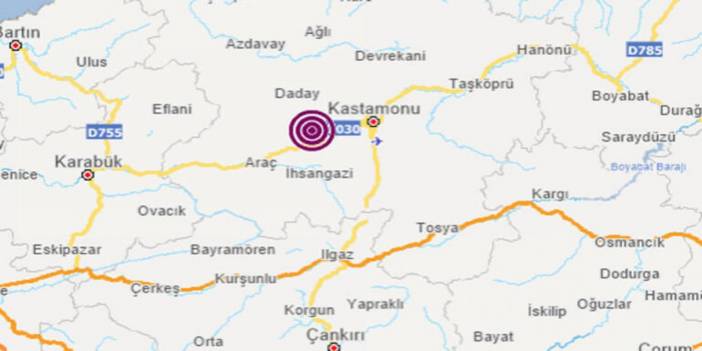 Kastamonu'da deprem