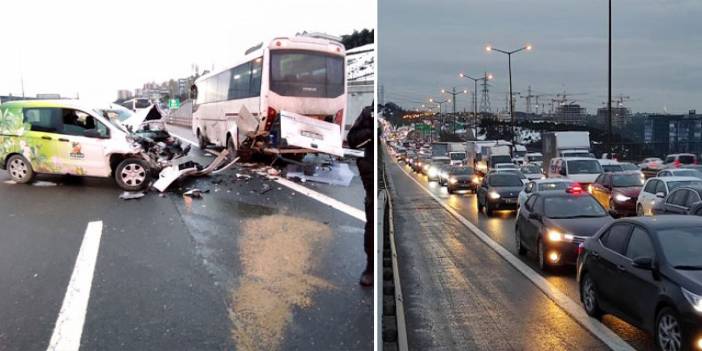 TEM'de trafiği kilitleyen kaza