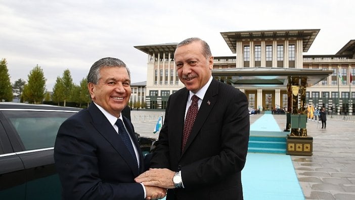 Özbekistan Cumhurbaşkanı Mirziyoyev Beştepe'deki Saray'da