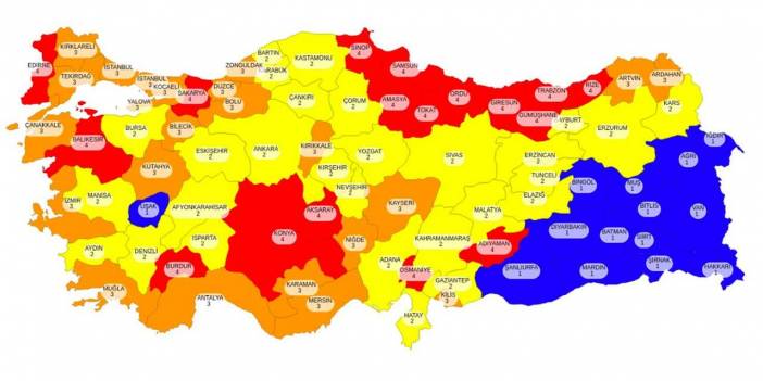 Harita güncellenecek: 9 ilin kırmızıya geçmesi bekleniyor