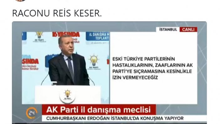 Ahmet Edip Uğur bu tweeti paylaşmıştı: "Raconu Reis keser"