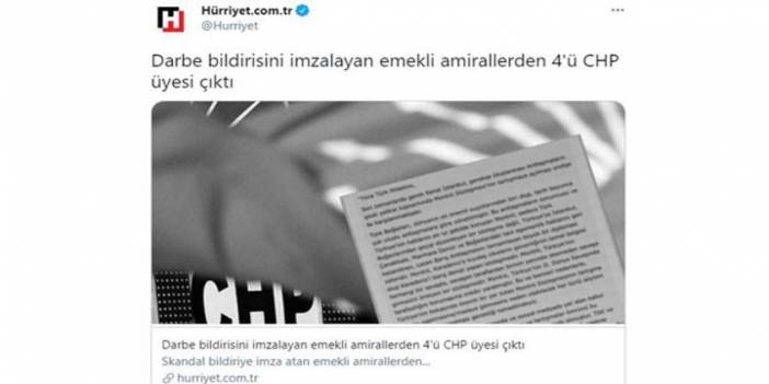 Hürriyet hedef gösterdi CHP'den tepki geldi: “Bildiriyi imzalayanların CHP’li yakınları…”