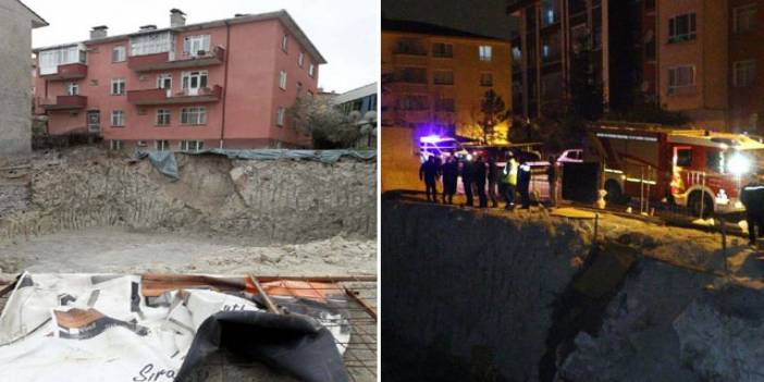 Ankara'da toprak kayması nedeniyle bir apartman tahliye edildi