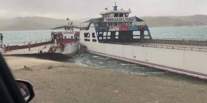 Elazığ’da fırtına nedeniyle savrulan feribotlar çarpıştı