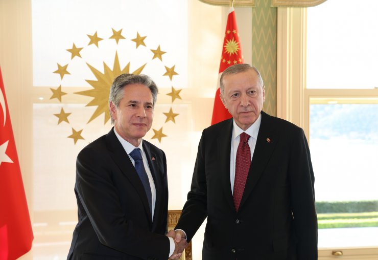 Cumhurbaşkanı Erdoğan ABD Dışişleri Bakanı Blinken'la Görüştü