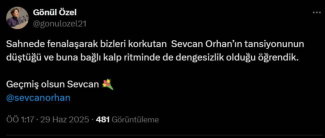 Gönül Özel'in paylaşımı